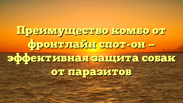 Преимущество комбо от фронтлайн спот-он — эффективная защита собак от паразитов