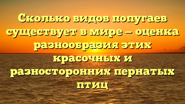 Сколько видов попугаев существует в мире — оценка разнообразия этих красочных и разносторонних пернатых птиц